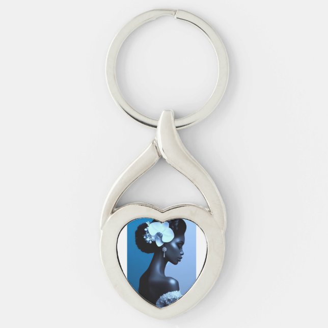 Chaveiro Pingente de Metal Lady Blue (Frente)