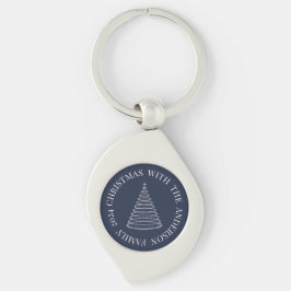 Chaveiro Pingente de metal personalizado de Natal azul mari