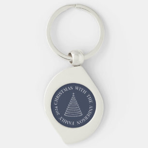 Chaveiro Pingente de metal personalizado de Natal azul mari