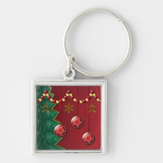Chaveiro Pingente de Natal Celebração Fractal (Frente)