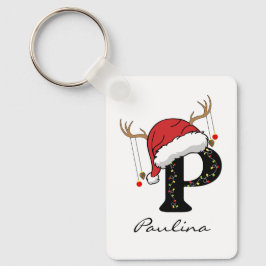 Chaveiro Pingente de Natal Personalizado com a Inicial do A