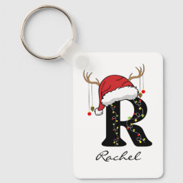 Chaveiro Pingente de Natal Personalizado com a Inicial do A