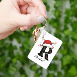 Chaveiro Pingente de Natal Personalizado com a Inicial do A