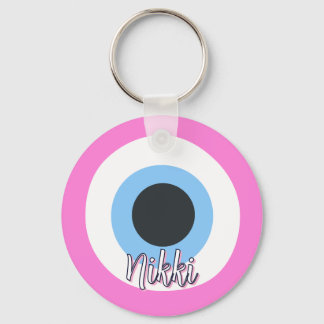 Chaveiro Pingente de olho grego mau rosa || personalizável
