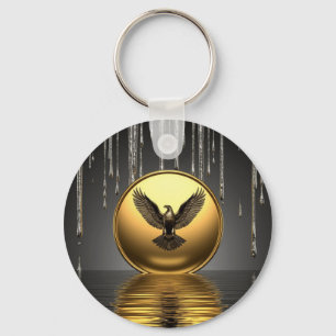 Chaveiro 🦅 Pingente de Poder Águia de Ouro Fundido 🦅