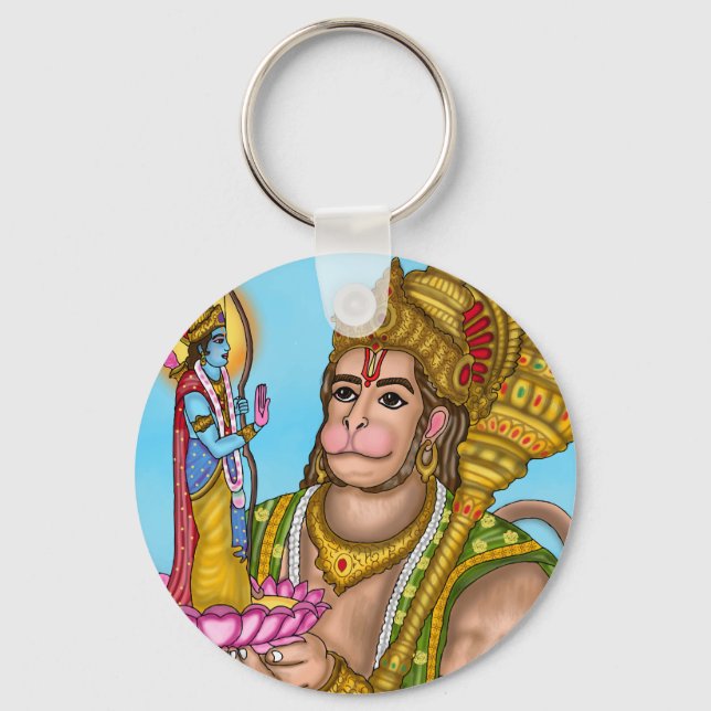 Chaveiro Pingente de Ram e Hanuman (Frente)
