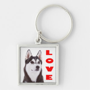 Chaveiro Pingente de retrato de cachorro filhote Husky Sibe