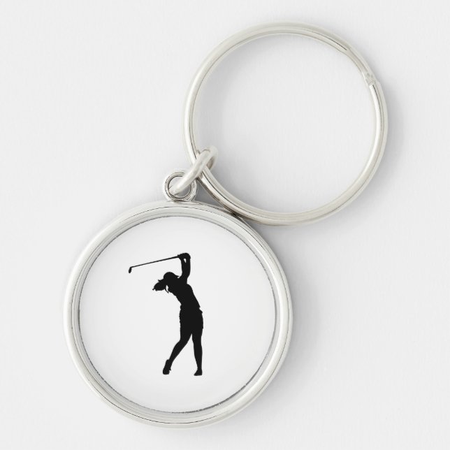 Chaveiro Pingente de Silhueta de Golfe Presente Minimalista (Frente)