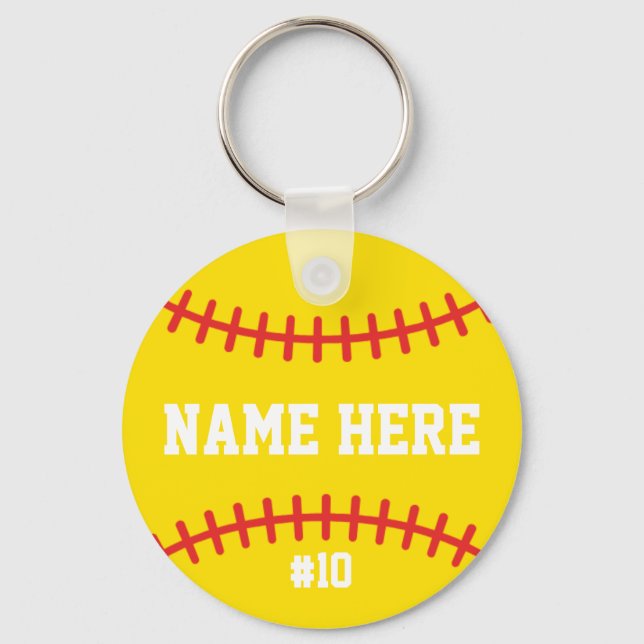 Chaveiro Pingente de Softbol para Meninas Time Barato Atlet (Frente)