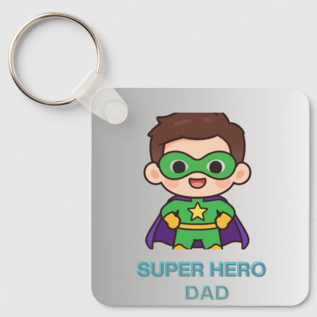 Chaveiro Pingente de Super Herói Pai (Frente)