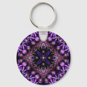 Chaveiro Pingente de Tapeçaria Fractal de Luz Roxa