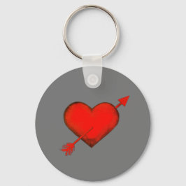 Chaveiro Pingente de Tecla com Seta do Cupido Vermelha sobr