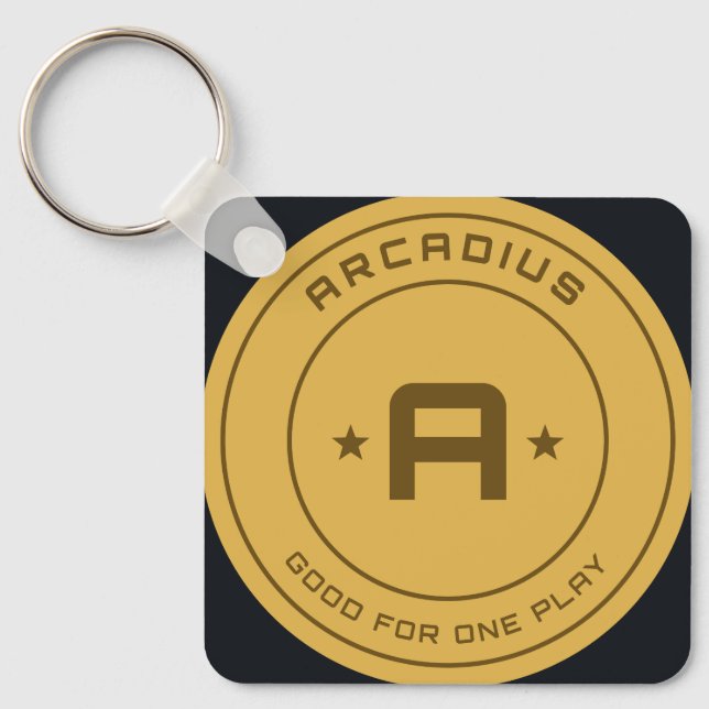 Chaveiro Pingente de Token de Arcade Arcadius (Frente)