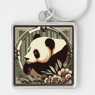 Chaveiro Pingente de Urso Panda Art Déco