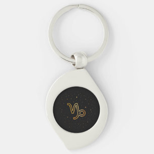 Chaveiro Pingente de Zodíaco Capricórnio Dourado Minimalist