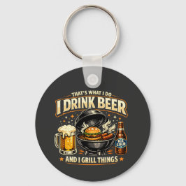 Chaveiro Pingente Eu Bebo Cerveja e Grelho Coisas 