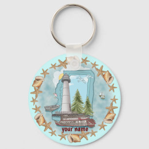 Chaveiro Pingente Farol de Conchas do Mississippi