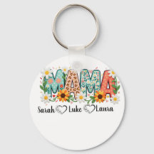 Pingente Floral Mama com Nomes dos Filhos