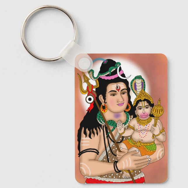 Chaveiro Pingente Hanuman & Shiva (Frente)