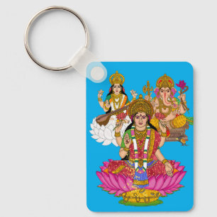 Chaveiro Pingente Lakshmi Saraswati Ganesha