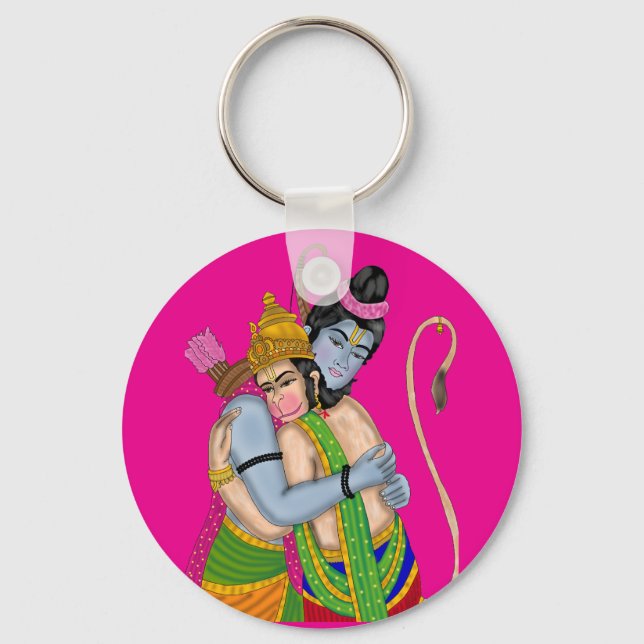 Chaveiro Pingente Lord Rama & Hanuman (Frente)