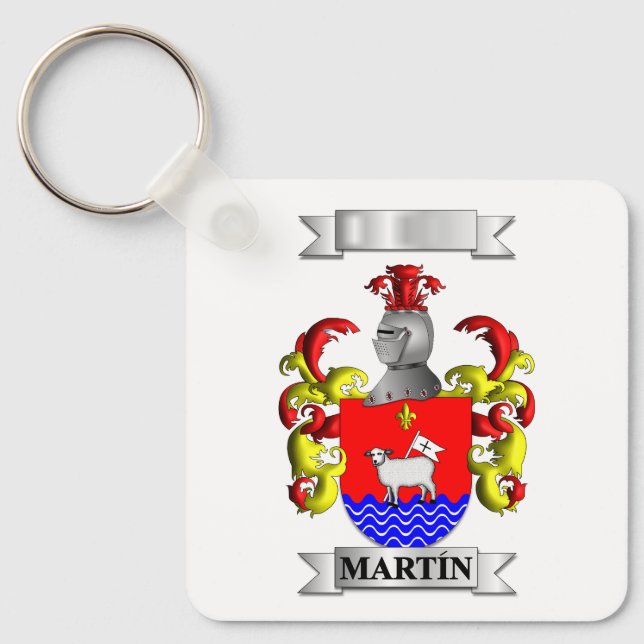Chaveiro Pingente Martin Sobrenome E Brasão (Frente)