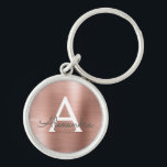 Chaveiro Pingente Monograma em Aço Inox Falso Dourado Rosa<br><div class="desc">Pingente de Corrente em Aço Inox Falso Dourado Rosa Elegante. Estes pingentes podem ser personalizados para incluir sua inicial e primeiro nome. Estes pingentes são ótimos presentes de aniversário,  chá de noiva ou despedida de solteira.</div>
