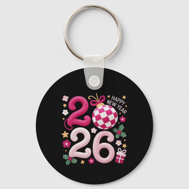 Chaveiro Pingente Personalizado Ano Novo 2026 (Frente)