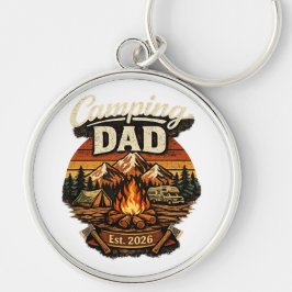 Chaveiro Pingente Personalizado Camping Dad Est. 2026