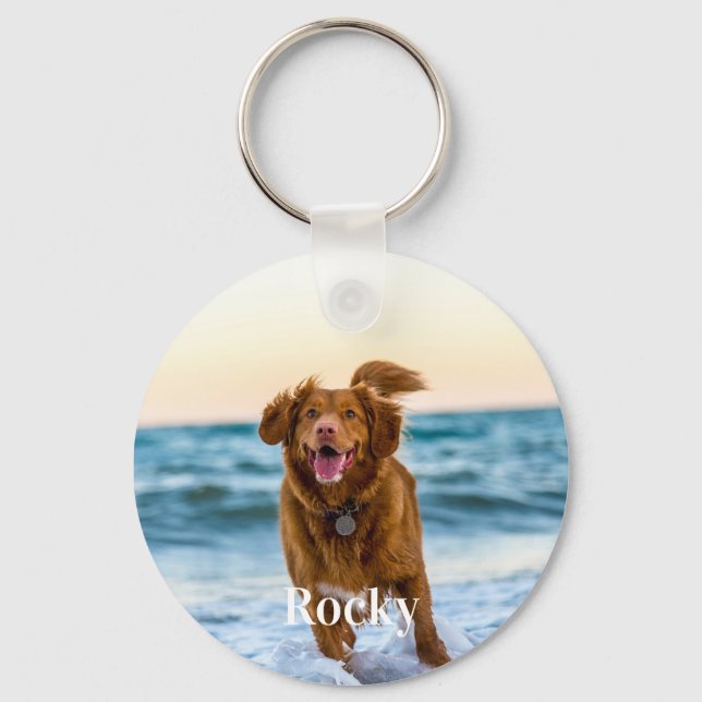 Chaveiro Pingente Personalizado com Foto de Animal de Estim (Frente)