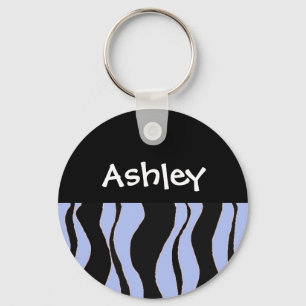 Chaveiro Pingente Personalizado com Listras de Zebra Preto 