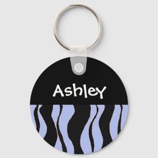Chaveiro Pingente Personalizado com Listras de Zebra Preto