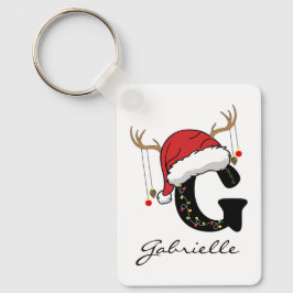 Chaveiro Pingente Personalizado com Monograma de Papai Noel