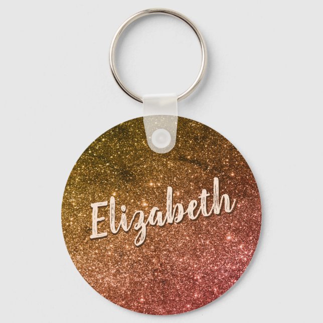 Chaveiro Pingente Personalizado com Nome Nebulosa Rosa Bril (Frente)