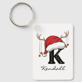 Chaveiro Pingente personalizado de Natal com monograma em q