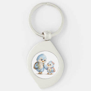 Chaveiro Pingente Premium Pássaros Azuis Pequenos