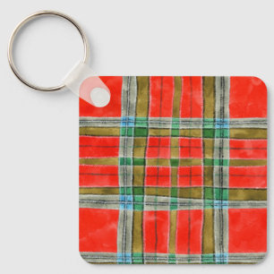 Chaveiro Pingente Quadrado de Alumínio MAC BAIN TARTAN