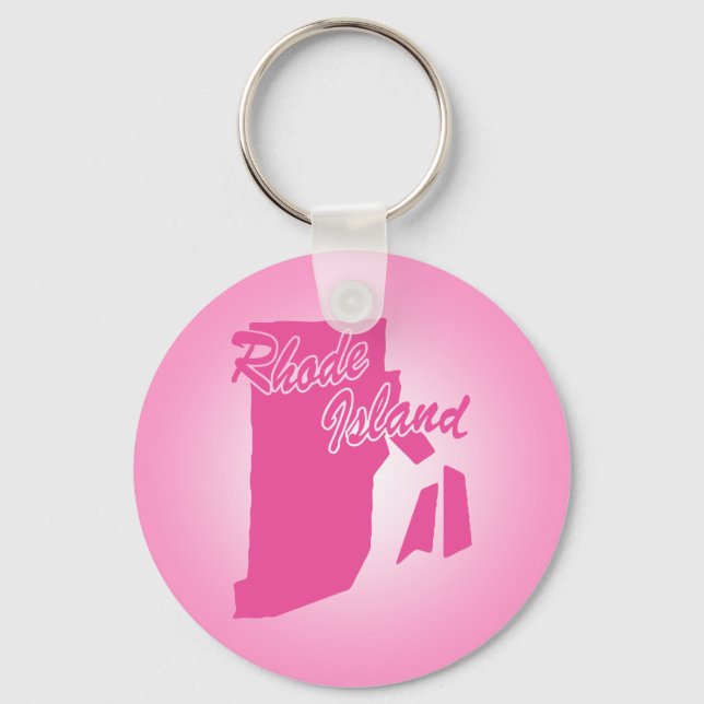 Chaveiro Pingente Rhode Island Estado Rosa (Frente)