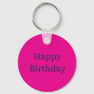 Chaveiro Pingente Rosa - Feliz Aniversário