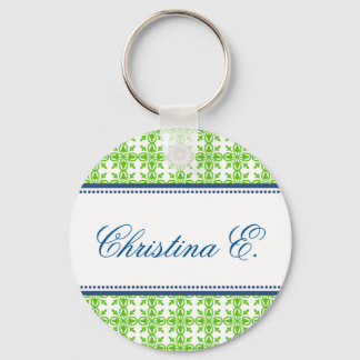 Chaveiro Pingente verde naval com nome personalizado para d