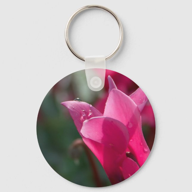 Chaveiro pingentes de chave com gotas de orvalho em flores (Frente)