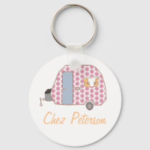 Chaveiro Pingentes Personalizados de Caravana com Arte Retr