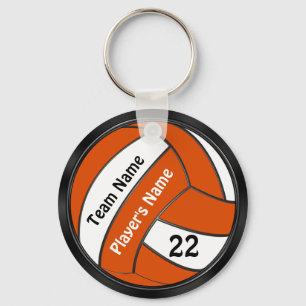 Chaveiro Pingentes Personalizados de Vôlei Preto e Laranja
