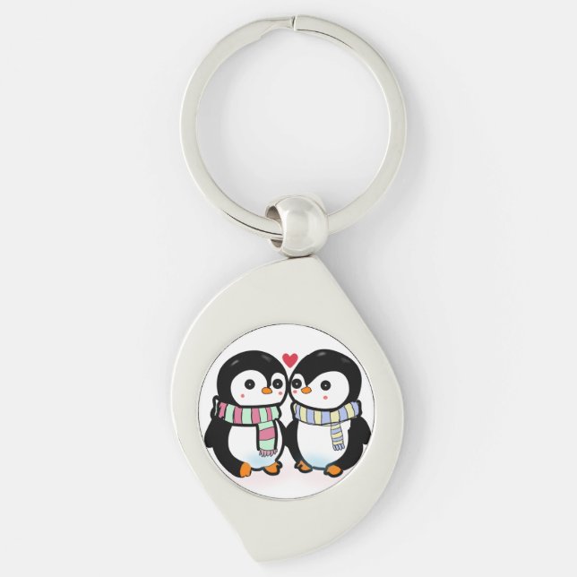 Chaveiro Pinguim Amor de Inverno Personalizado (Frente)