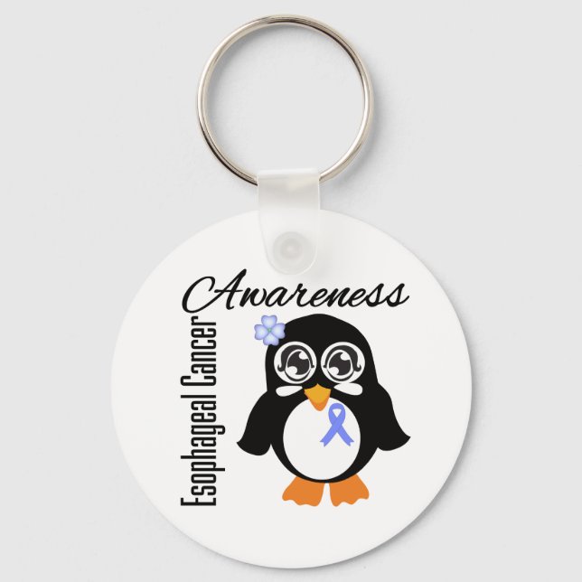 Chaveiro Pinguim de consciência sofisticada do Cancer (Frente)