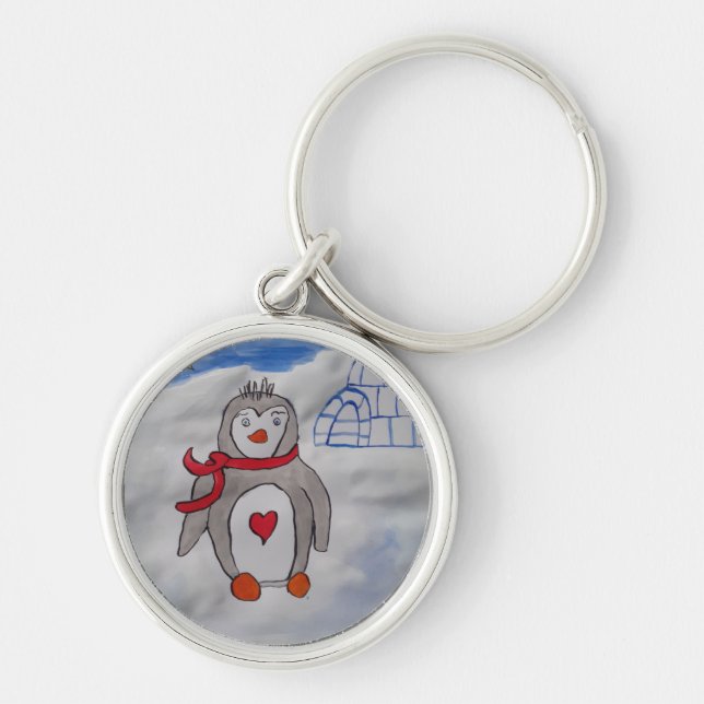 Chaveiro Pinguim de Neve Inverno (Frente)