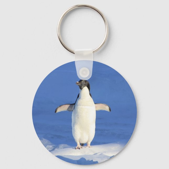 Chaveiro Pinguim engraçado na foto do gelo (Frente)