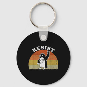 Chaveiro Pinguim Engraçado Resiste Pinguins em Protesto Con