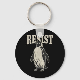 Chaveiro Pinguim Engraçado Resiste Pinguins em Protesto Con