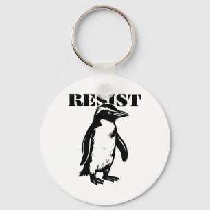 Chaveiro Pinguim engraçado resiste protesto contra tarifas